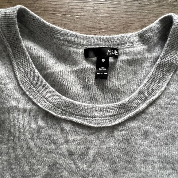 Heather Gray Large 100% cashmere sweater cold shoulder - Picture 5 of 5